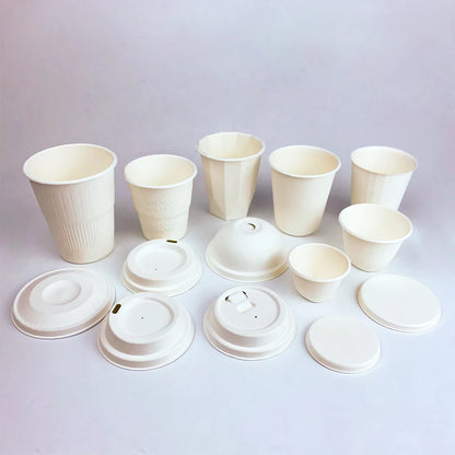 Custom Printed Compostable Bagasse Cups Take Away Disposable Sugarcane Coffee Cup Eco Biodegradable Juice Cup