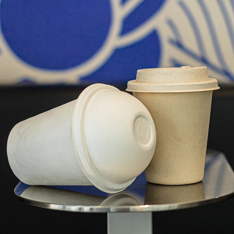 Custom Printed Compostable Bagasse Cups Take Away Disposable Sugarcane Coffee Cup Eco Biodegradable Juice Cup